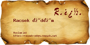 Racsek Ádám névjegykártya