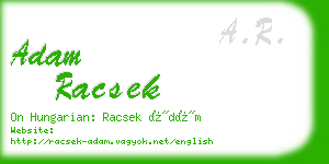 adam racsek business card